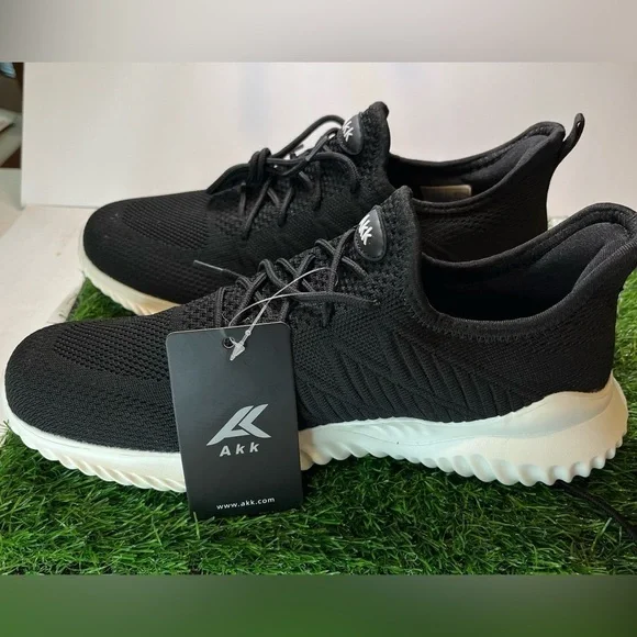 NWT Black AKK Women’s Walking Tennis Shoes-Slip On Memory Foam Lightweight - Picture 8 of 8